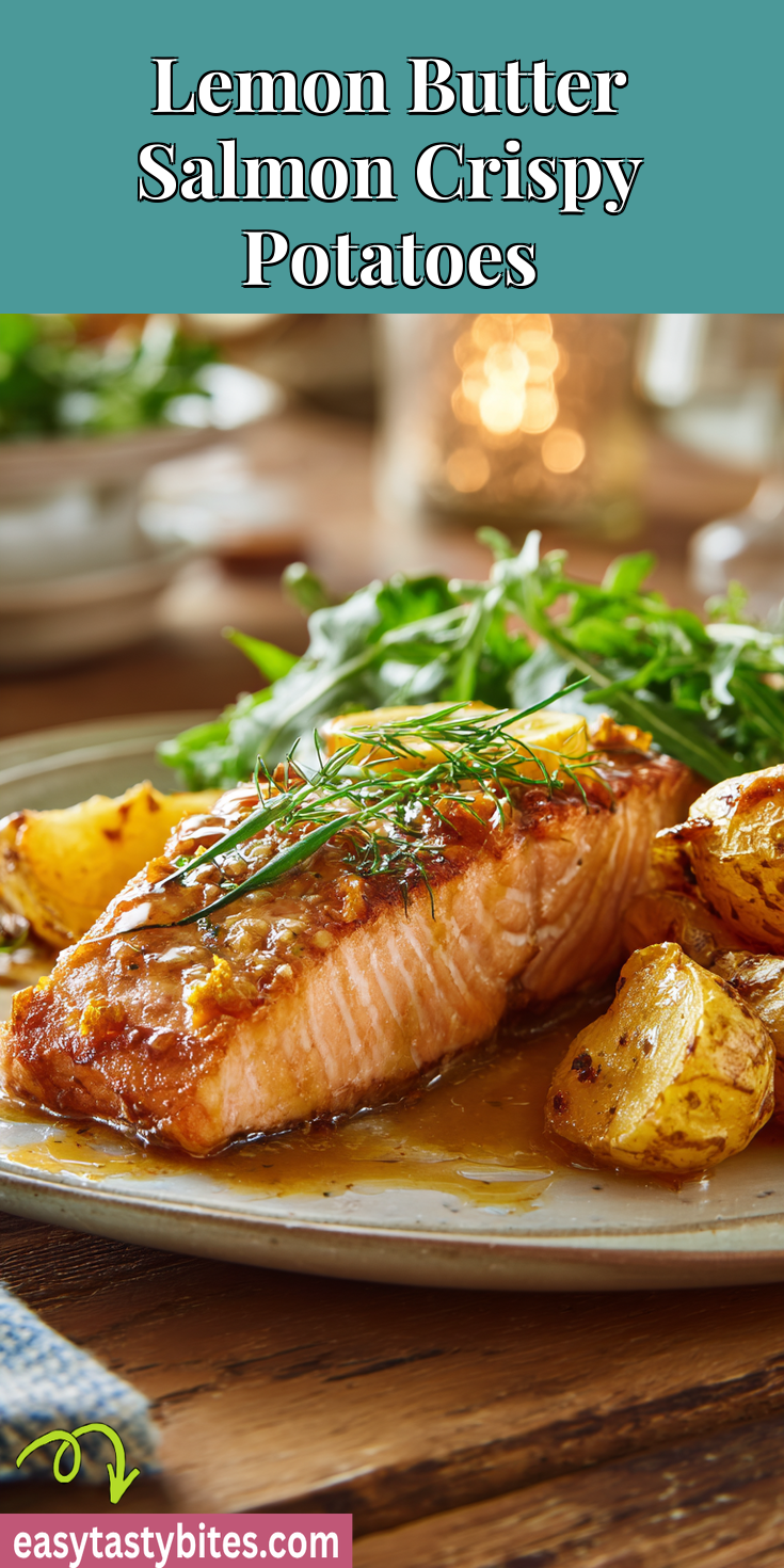 Lemon Butter Salmon Crispy Potatoes served warm with cozy spices
