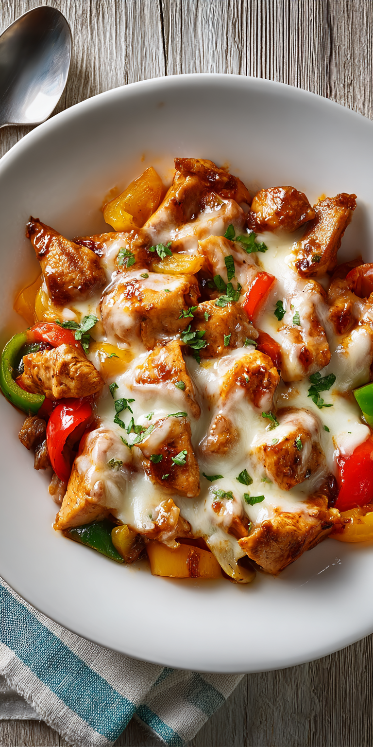 Loaded Chicken and Veggie Skillet served warm with cozy spices