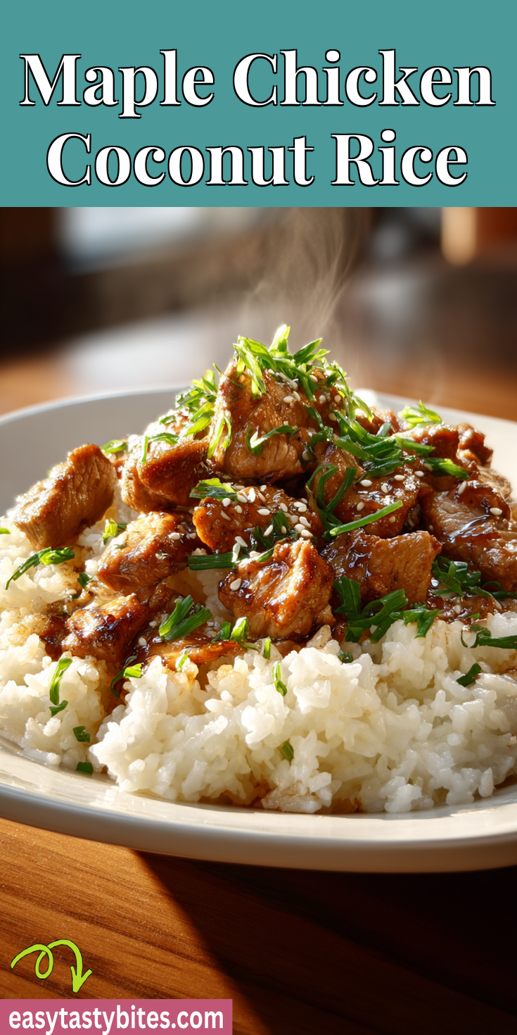 Maple Chicken Coconut Rice served warm with cozy spices