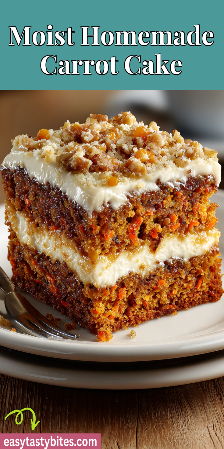 Moist Homemade Carrot Cake served warm with cozy spices