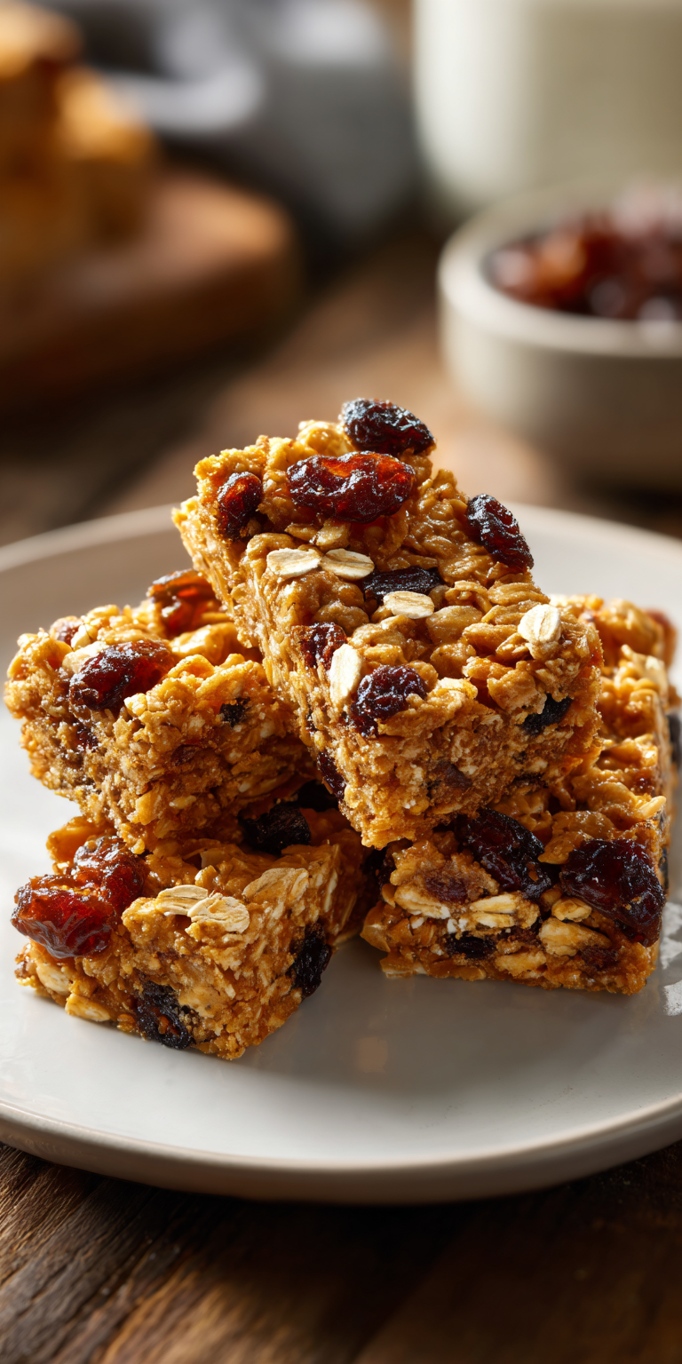 Oatmeal Raisin Bars served warm with cozy spices