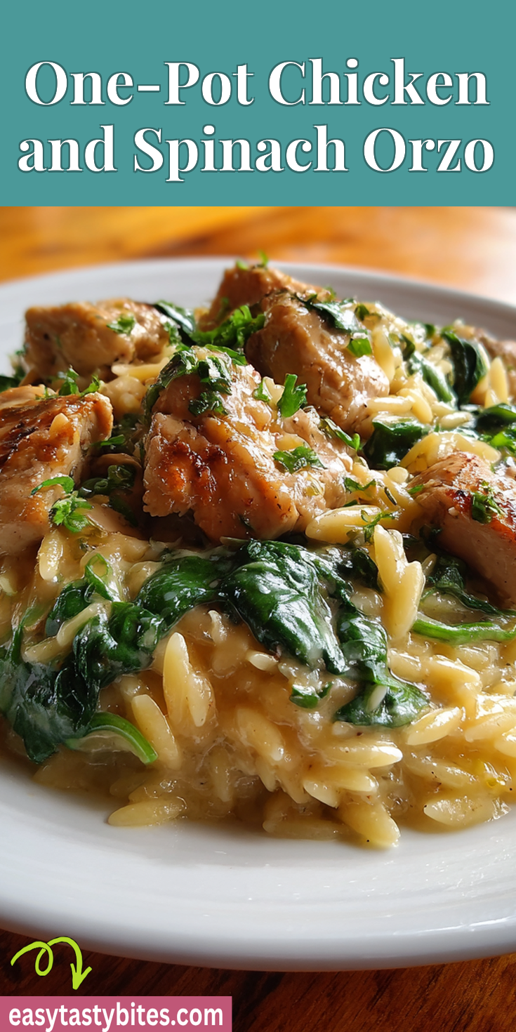 One-Pot Chicken and Spinach Orzo served warm with cozy spices
