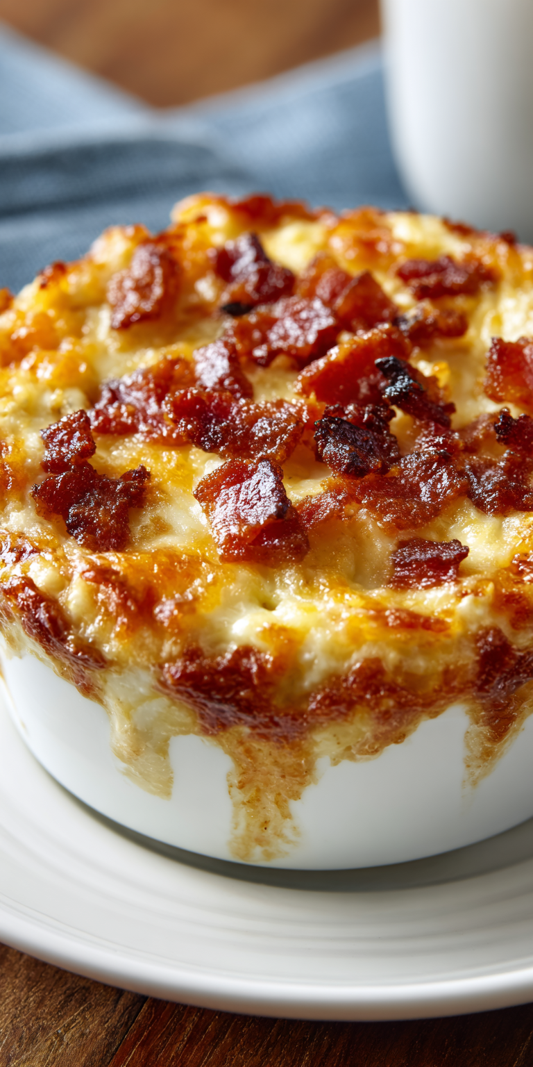 Savory Maple Bourbon Bacon Dip with Cheddar served warm with cozy spices