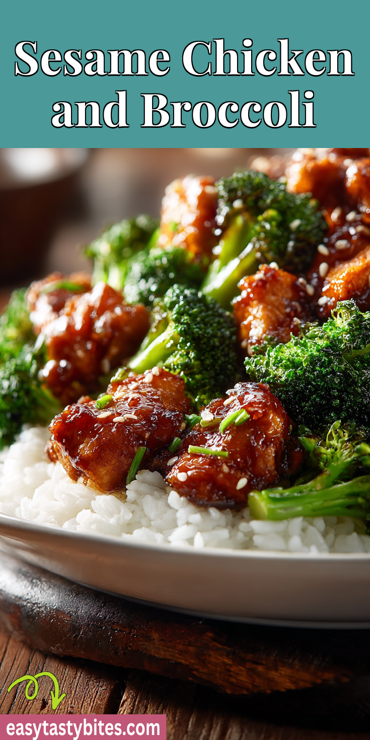 Sesame Chicken and Broccoli served warm with cozy spices