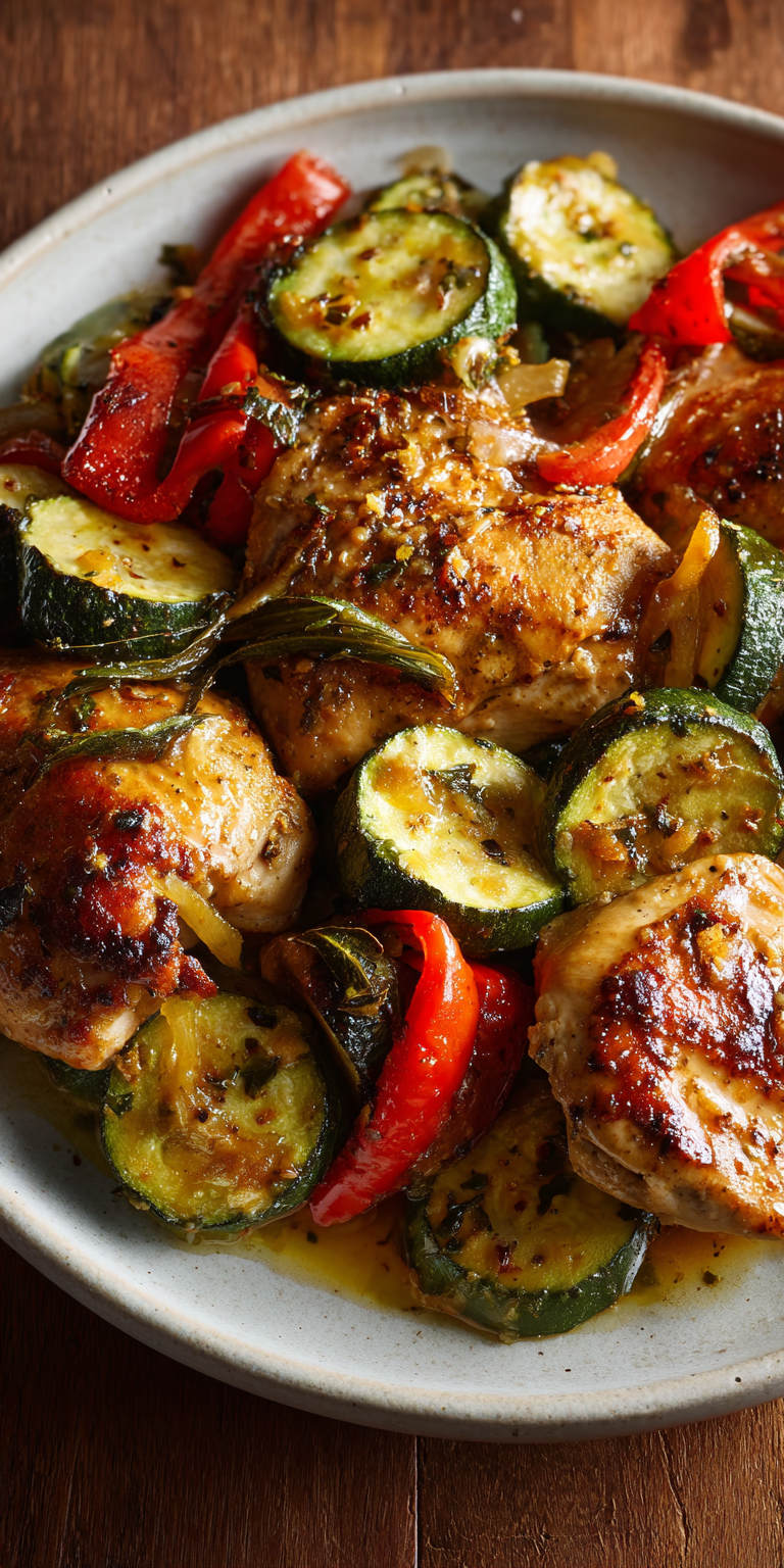 Sheet Pan Garlic Butter Chicken and Veggies served warm with cozy spices