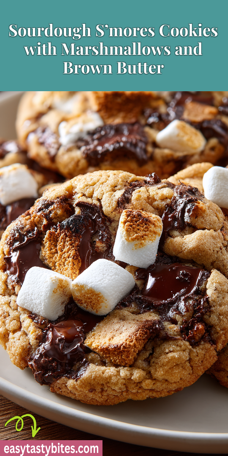 Sourdough S’mores Cookies with Marshmallows and Brown Butter served warm with cozy spices
