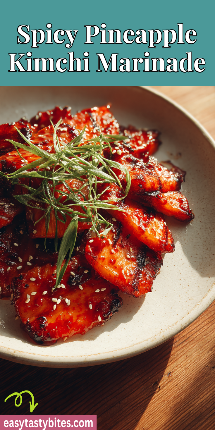 Spicy Pineapple Kimchi Marinade served warm with cozy spices