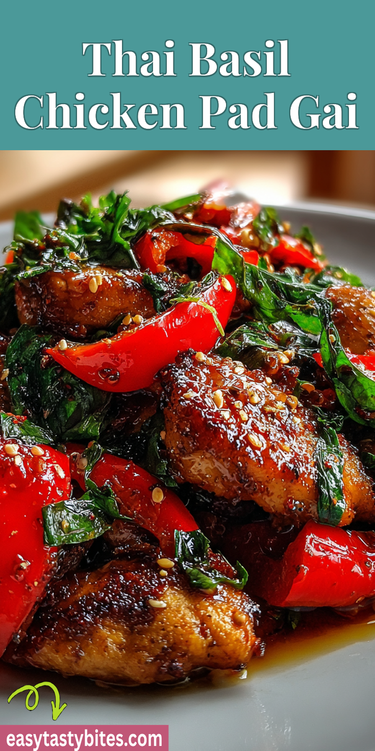 Thai Basil Chicken Pad Gai served warm with cozy spices