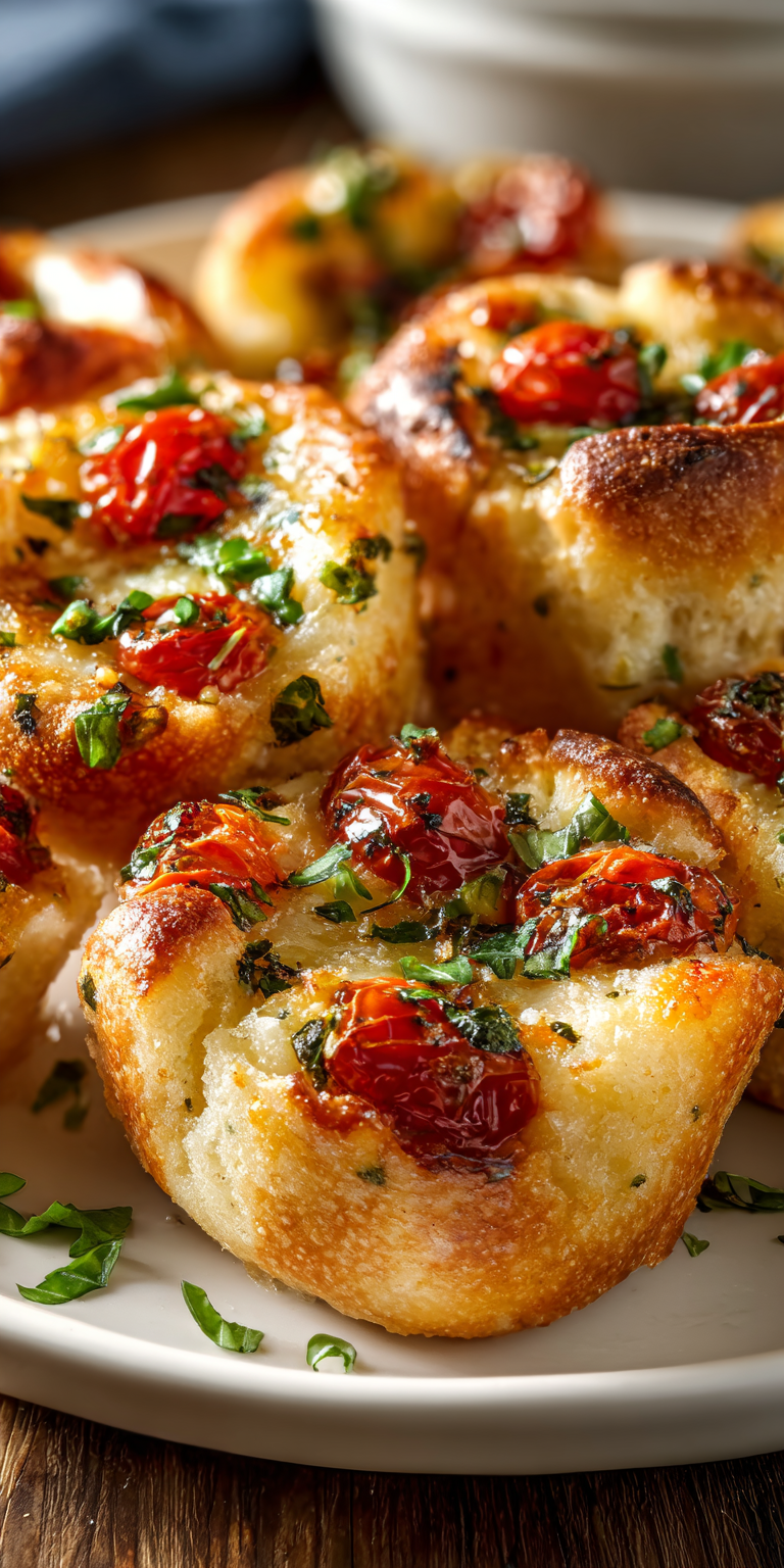 Tomato Basil Garlic Bread served warm with cozy spices